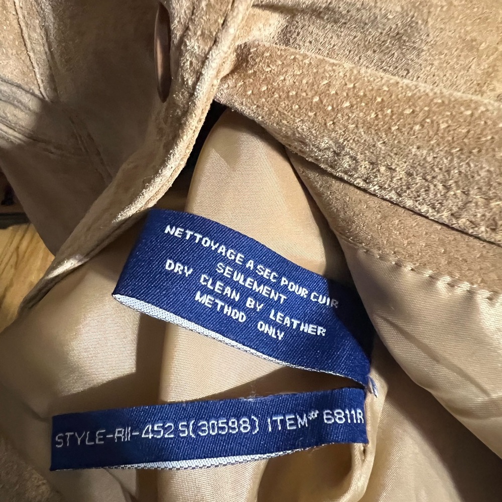 90’s Reitmans 100% Genuine Leather Suede Blazer Jacket Tan Brown Medium M - Picture 5 of 6